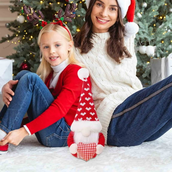 Steadline Valentine's Day Fabric Gnome Figurine - Heart Holding Dwarf Decor - Romantic Table Centerpiece - Cute Home Decoration Gift