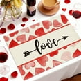 thumbnail image 1 of Steadline Valentine's Day Placemats Linen Print Heat Resistant Mats Holiday Party Table Setup Romantic Home Decor Christmas Kitchen Decoration Creative Gift Practical Household Item, 1 of 7