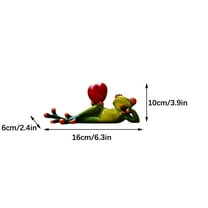 Steadline Valentine's Day Resin Frog Figurine - Cute Tabletop Decor - Romantic Shelf Display - Unique Home Decoration Gift