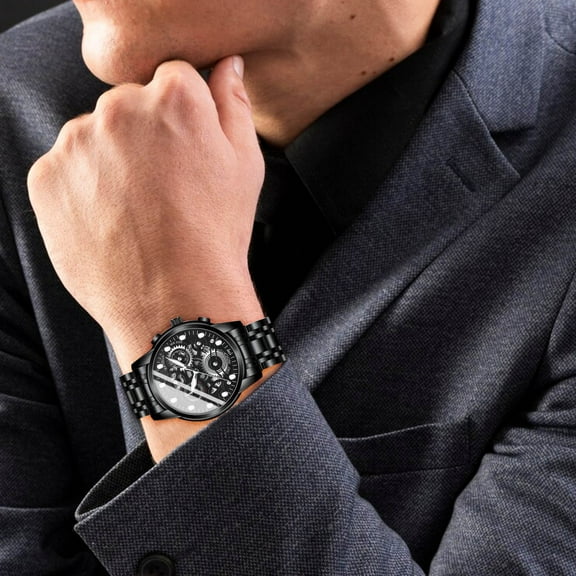 Steadline Vintage Skeleton Quartz Watch with Stainless Steel Band, Water Resistant Casual Timepiece for Men, Fashion Business Dress Wristwatch with Hollow Out Design