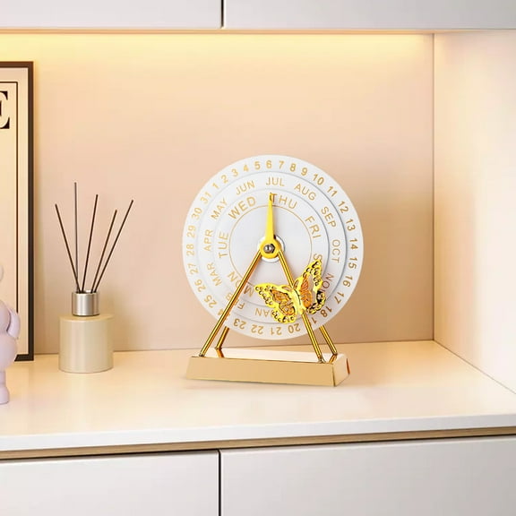 Steadline Vintage Style Rotating Perpetual Calendar with Iron Construction for Desk Display Functional Home Office Decor Easy Date Adjustment