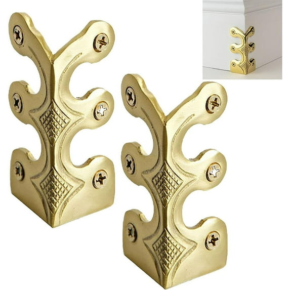 Steadline Vintage Style Solid Brass Corner Protectors Decorative Wall Edge Guards for Furniture Protection Antique Home Office Safety Solutions