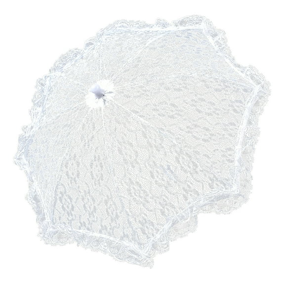 Steadline Vintage White Lace Decorative Umbrella Photography Prop Wedding Party Costume Accessory Elegant Floral Design Stage Performance Essential Dance Show Photo Shoot