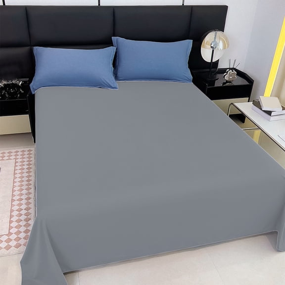 Steadline Washed Cotton Flat Sheet with Solid Color Design for Dorm and Home Use Soft and Breathable Fabric with Fade Resistant Feature for Comfortable Sleep and Easy Maintenance