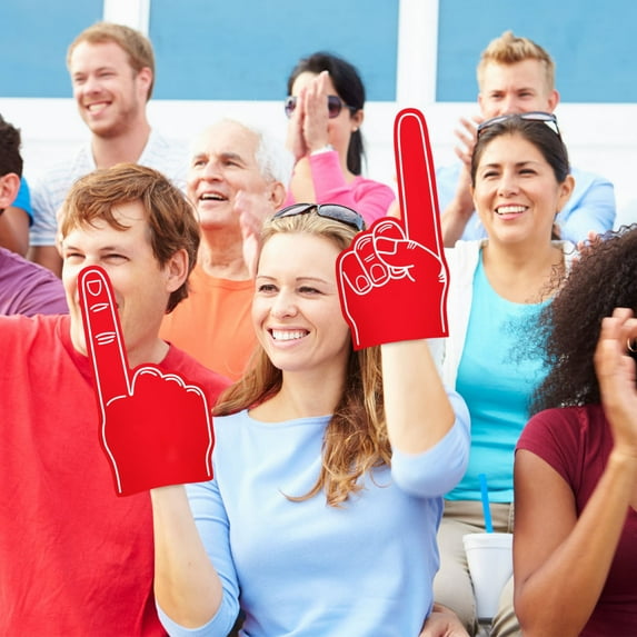 Steadline White Trim Foam Cheering Hand with EVA Construction for Sports Enthusiasts Stadium Events Comfortable Grip Team Support Accessory
