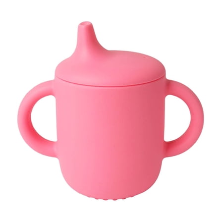 SteadlineBaby Silicone Training Cup with Soft Spout Leak Proof Non-Spill Sippy Cup BPA Free Easy Grip Transition Cup for Infant Toddler First Drinking Cup Dishwasher Safe Baby Feeding Essentials