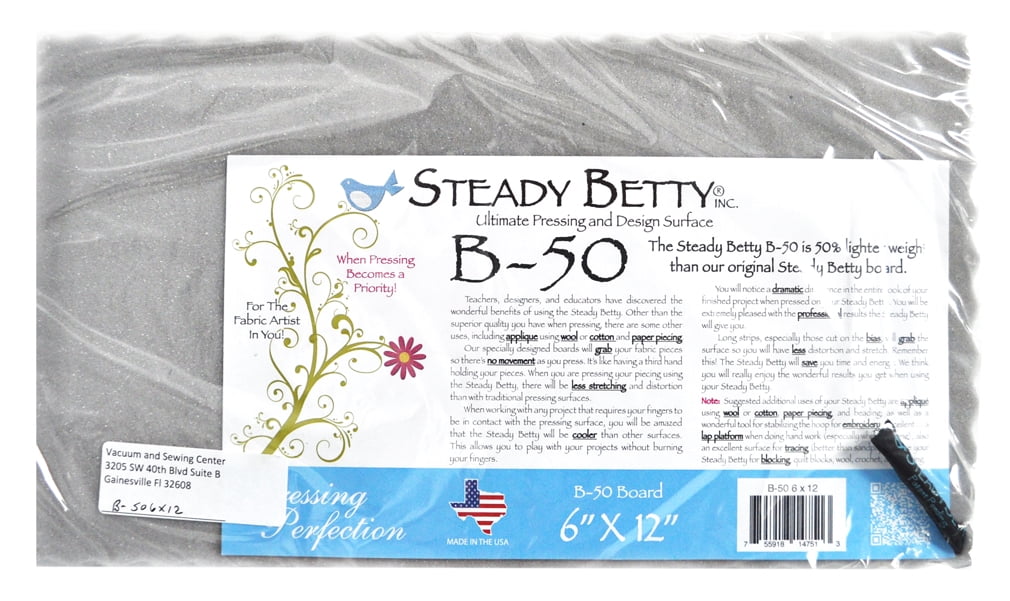 Steady Betty & Wooly Betty Pressing Board Set - For Quilting, Sewing, And Fabric Arts, Made In USA