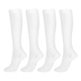 thumbnail image 1 of Steady Clothing 4pair Unisex Compression Socks Zipper Stretch Leg Support Open Toe Knee Stockings , White M, 1 of 2