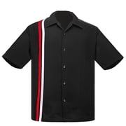 Steady Clothing Mens V-8 Racer Button Up Bowling Shirt S