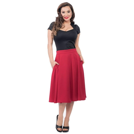 Steady Clothing Women's Pocket Thrills High Waist Skirt Red L