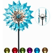 Steady Doggie | Solar Wind Spinner New Azure 75In Multi-Color Seasonal Led