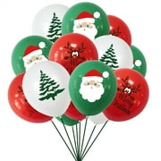 Steady Halloween Decorations Christmas Party Balloons 15 Inch White Red and Green Latex Christmas Balloons Merry Xmas Style for Christmas Decoration/C