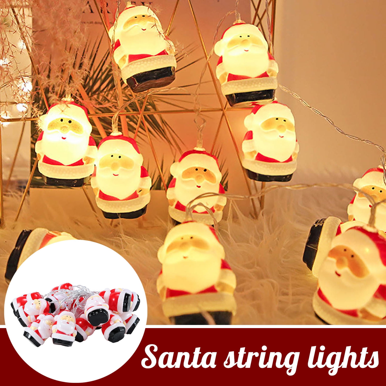Steady Led Lights for Room 20 LED Hanging String Lights Christmas Santa