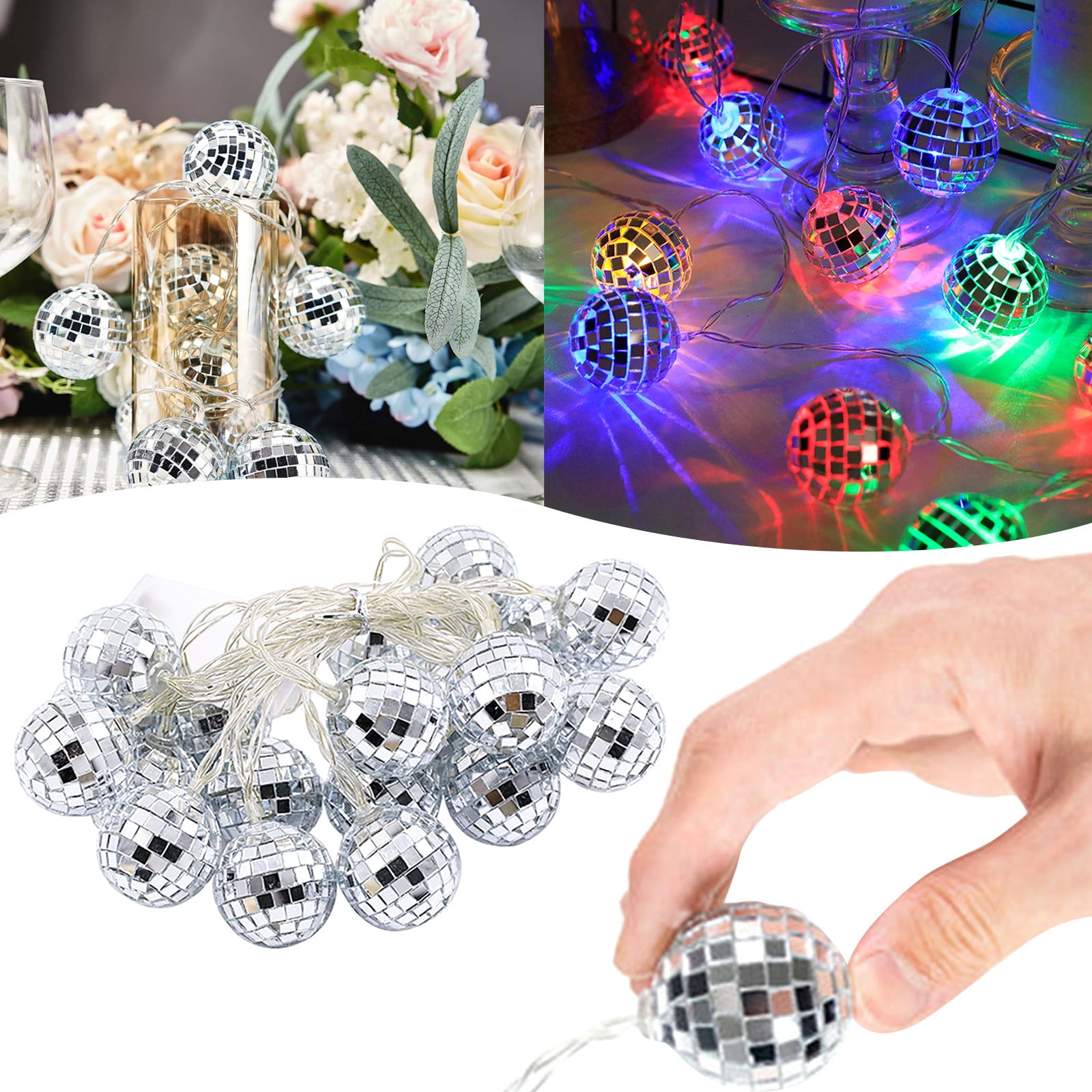 Steady Lights for Bedroom LED Mirror Ball Light String Ball Light Bar