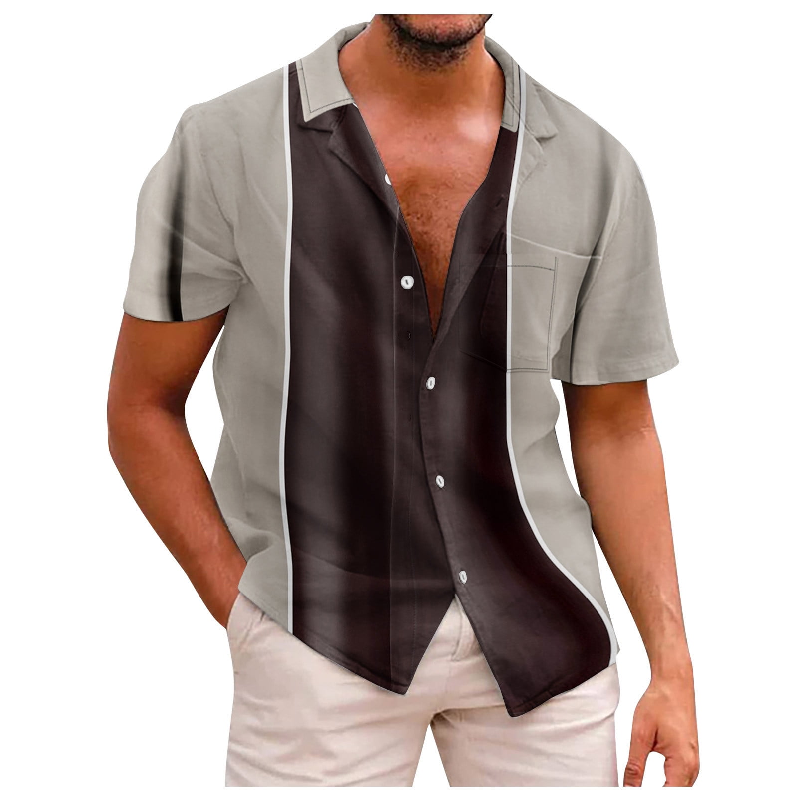 B91xZ Big And Tall Shirts for Men Men Summer Casual Button Down