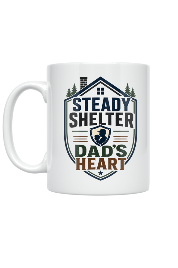 Steady Shelter Dad's Heart - Dad Appreciation - 11 oz Ceramic Coffee Mug