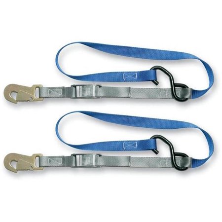 SteadyMate 15468 Cinchtite 4 Tie-Downs with Snap Hooks and Soft Loops - 1in. x 6ft.
