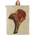 thumbnail image 1 of Steak Blanket Gifts for Kids Adults Women Girls Soft Warm Lightweight Cozy Plush Beaf Meat Foods Throw Blankets for Bedroom Living Room Sofa Home Decor 80"x60", 1 of 5