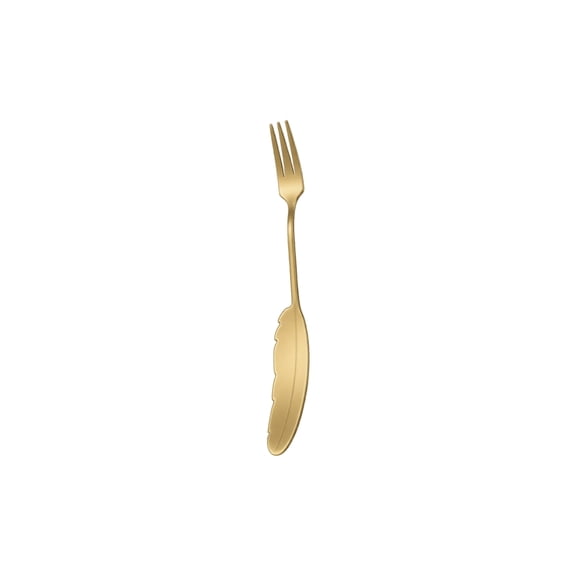 Steak Fork 304 Stainless Steel Feather Design Creative Hotel Western Style Flatware Elegant Tableware for Home Kitchen Dining and Formal Parties A938_Gold