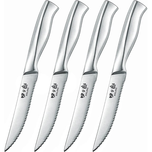 Steak Knives, Knife Set of 4, German Stainless Steel Serrated, Home Gifts for Men and Women