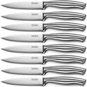 Steak Knives, Serrated Steak Knives with Gift Box, Stainless Steel Kitchen Steak Knife Set of 8, Silver