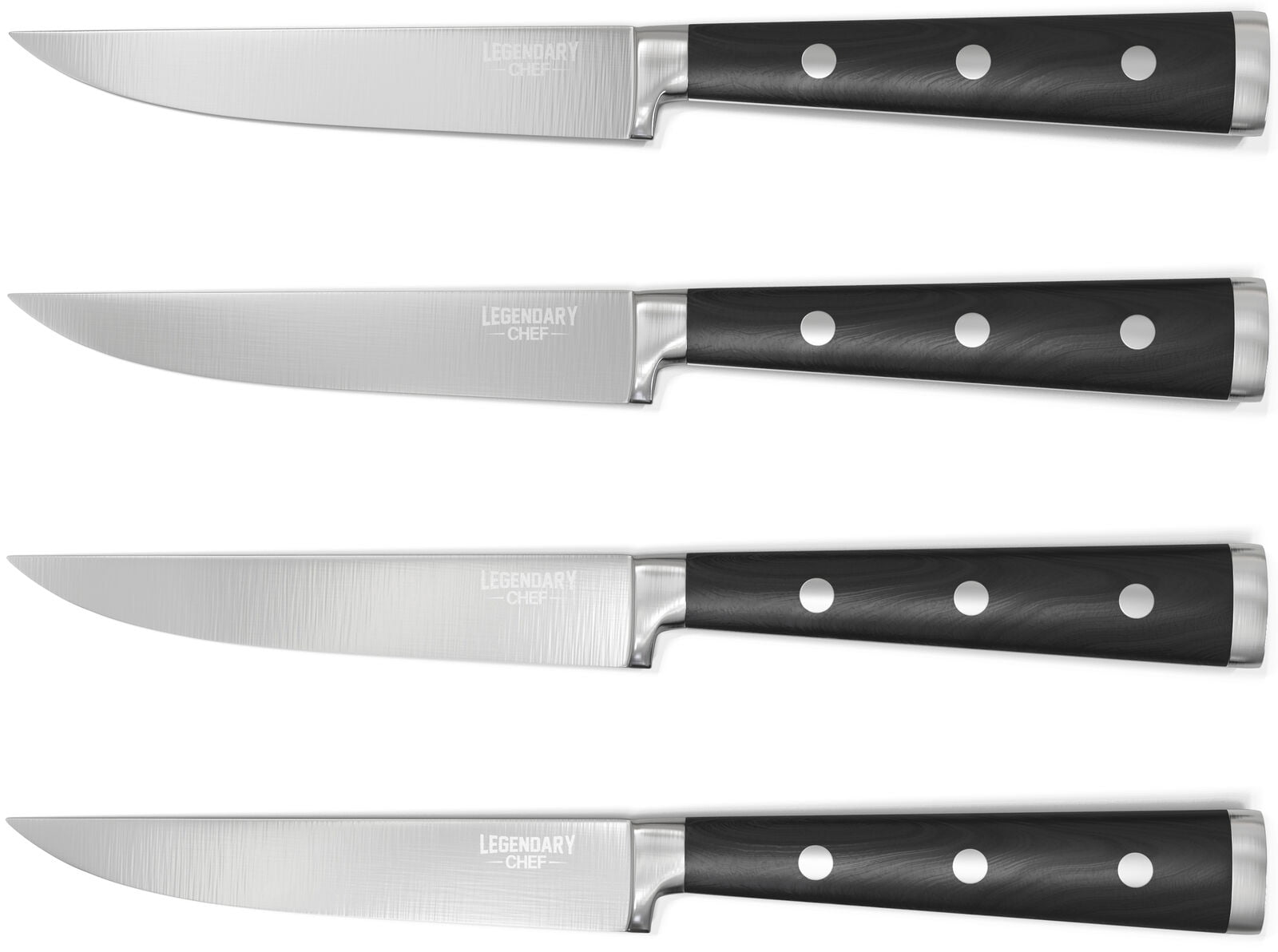 Wanbasion Black Non Serrated Steak Knives Set, Steak Knife Set Dishwasher  Safe, Sharp Steak Knives Set for Kitchen with Ergonomic Handles