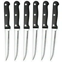 Steak Knives Set of 6 Sharp Serrated Dinner Knife for Meat Chicken and Bread, Dishwasher Safe
