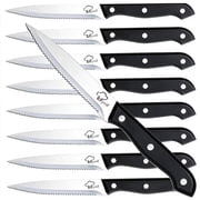 Akatsuki Steak Knives Set of 8 Serrated Kitchen Steak Knife 4.5-inch Stainless Steel Dinner Knife Dishwasher Safe
