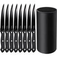 thumbnail image 1 of Steak Knives Set of 8 with Holder,Stainless Steel Serrated Kitchen Knives 6-Piece Cutting Knife in Knife Block, Dishwasher Safe, 1 of 10