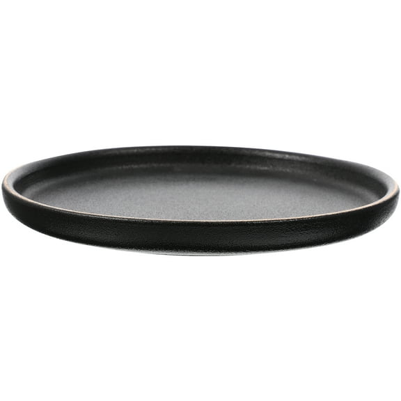 CIMAXIC Black Ceramic Steak Plate for Party Use with Craftsmanship and Smooth Surface