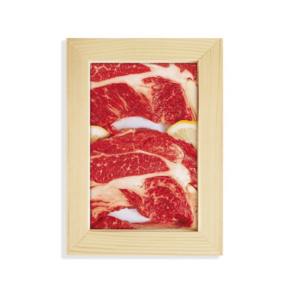Steak Raw Meat Food Texture Desktop Display Photo Frame Picture Art Painting 5x7 inch