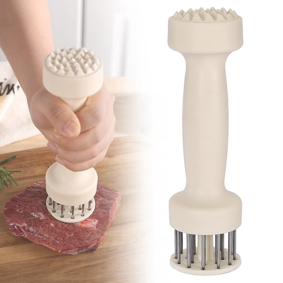 Steak Tenderizer Tool 2026 Upgrade Stainless Steel Meat Tenderizer in Beige 17*5 cm | 2026 Upgrade Stainless Meat Needle with 20 Pins for Steak, BBQ & Marinating | Easy Cooking Tool for Meat