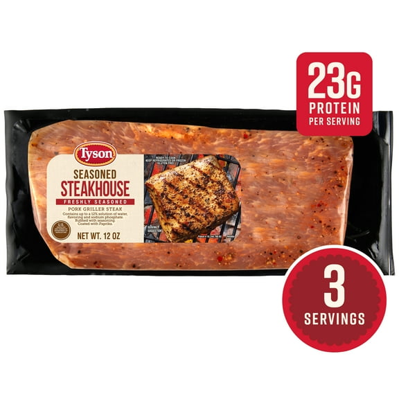 Tyson Pork Griller Steak Steakhouse Marinade, Freshly Seasoned, Ready to Cook, 12 oz