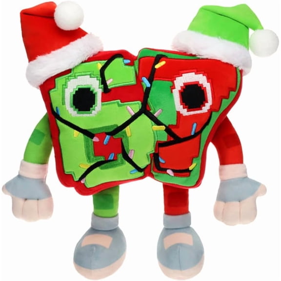Steal a Brainrot Festive 67 Plush Doll, 9.84 Inch Stuffed Plush Toy Game Figure Soft Stuffed Pillow for Sofa Home Decor, Winter Plush Lovely Collectible Toy Christmas Gift for Fans, 1 PC
