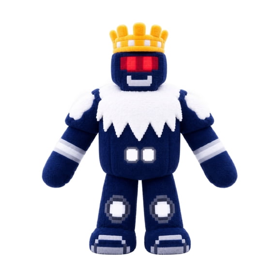 Steal An Egg King Horror Game Plush Doll 11.8 Inches Soft Stuffed Robot Figure Toy - Pixel Crowned Character Plushie with Glowing Red Eyes for Gamers Collectors Room Decor
