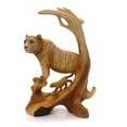 thumbnail image 1 of Steal Street MME-691 9 in. Tiger Scene Animal Carving Faux Wood Decorative Figurine, Brown, 1 of 1