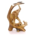 thumbnail image 1 of Steal Street MME-696 7.5 in. Elephant Scene Woodlike Carving, 1 of 1