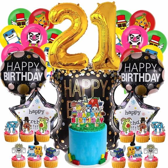 Steal a Brainrot Party Supplies 21th Decor Kit Balloons Birthday Cake Topper Decorations