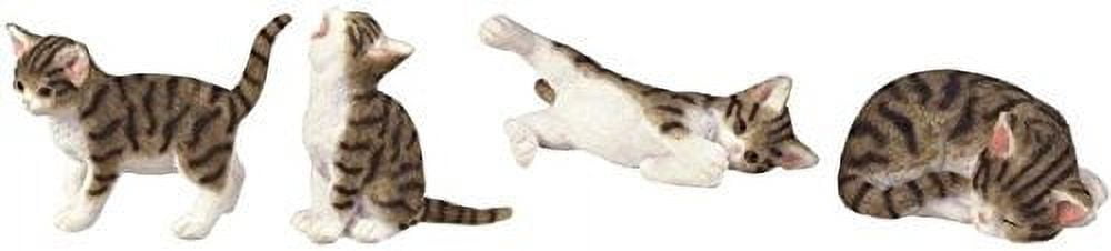 Set of 4 Painted Resin Wall Mounted Cat Figurines