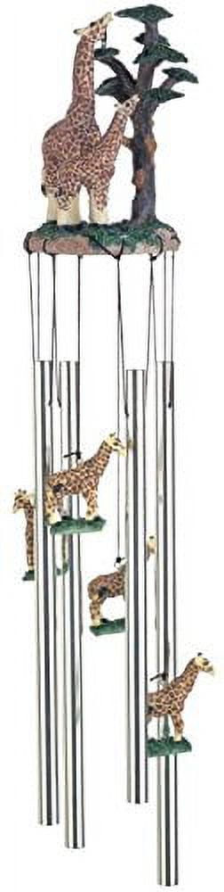 Copper and Polyresin Giraffe Family Garden Wind Chime