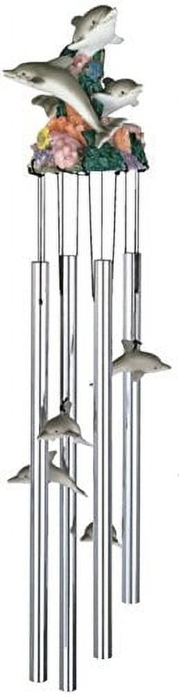 StealStreet SS-G-41535 Round Top Dolphin Hanging Garden Porch Decoration Decor Wind Chime