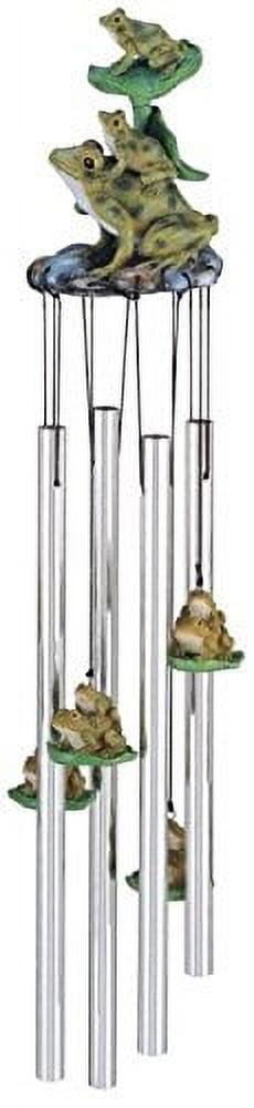 Copper and Polyresin Frog Garden Wind Chime, 23 Inches