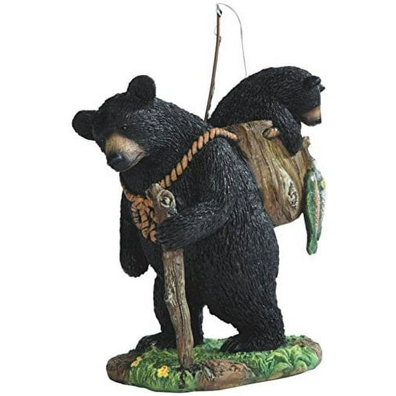 StealStreet SS-G-54290 Black Bear Fishing with Cub Figurines, 7.5"
