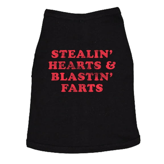 Stealin Hearts and Blastin Farts Dog Shirt Funny Pet Puppy Lover Hilarious Pass Gas Shirt