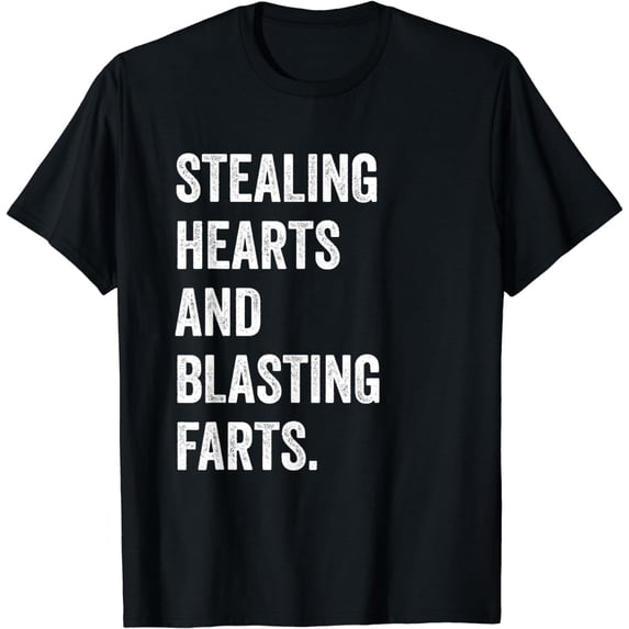 Stealing Hearts And Blasting Farts Retro Vintage T-Shirt