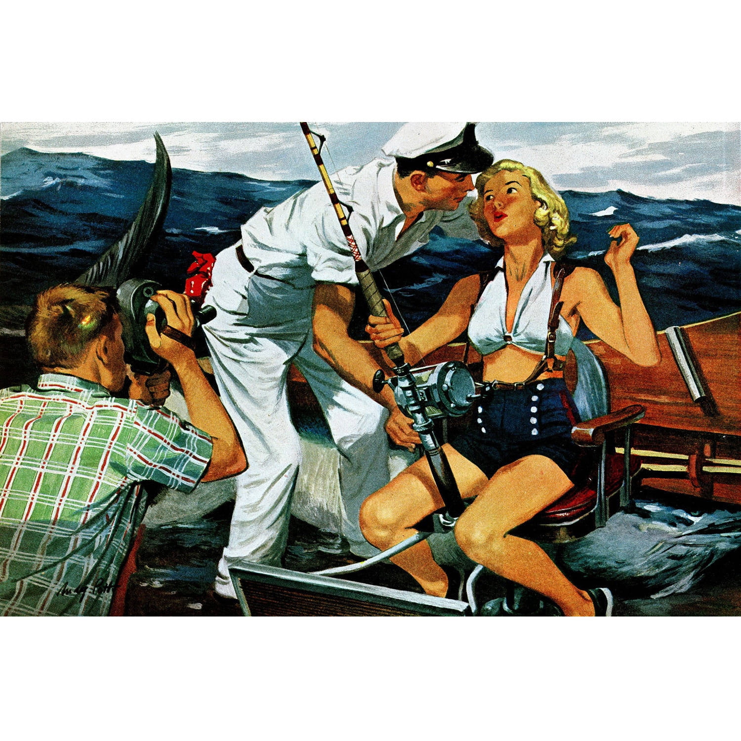 "Stealing a Kiss" Painting Print on Wrapped Canvas