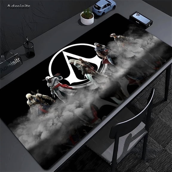 Stealth Assassin Keyboard Desk Mat, Large Mouse Pad, Locked Edge - 80x30