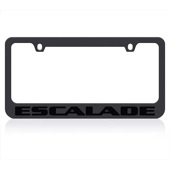 Stealth Black Cadillac Escalade Logo Carbon Stainless Steel License Plate Frame