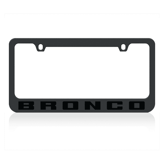 Stealth Black Ford Bronco Logo Carbon Stainless Steel License Plate Frame