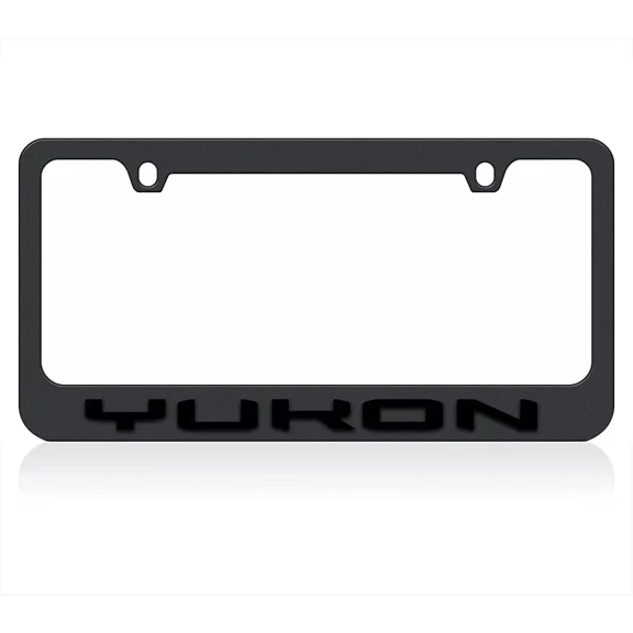 Stealth Black GMC Yukon DC Logo Premium Stainless Steel License Plate Frame